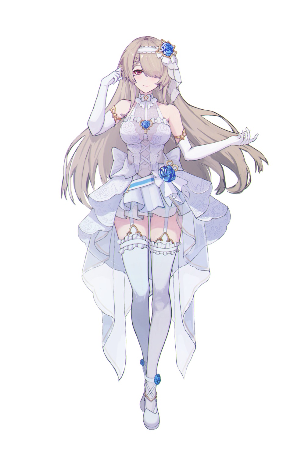 benghuai_xueyuan dress honkai_impact rita_rossweisse see_through stockings tagme thighhighs wedding_dress