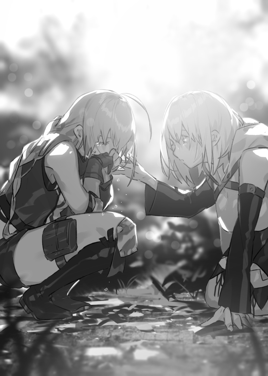 hai_to_gensou_no_grimgar monochrome shihoru shirai_eiri yume_(grimgar)