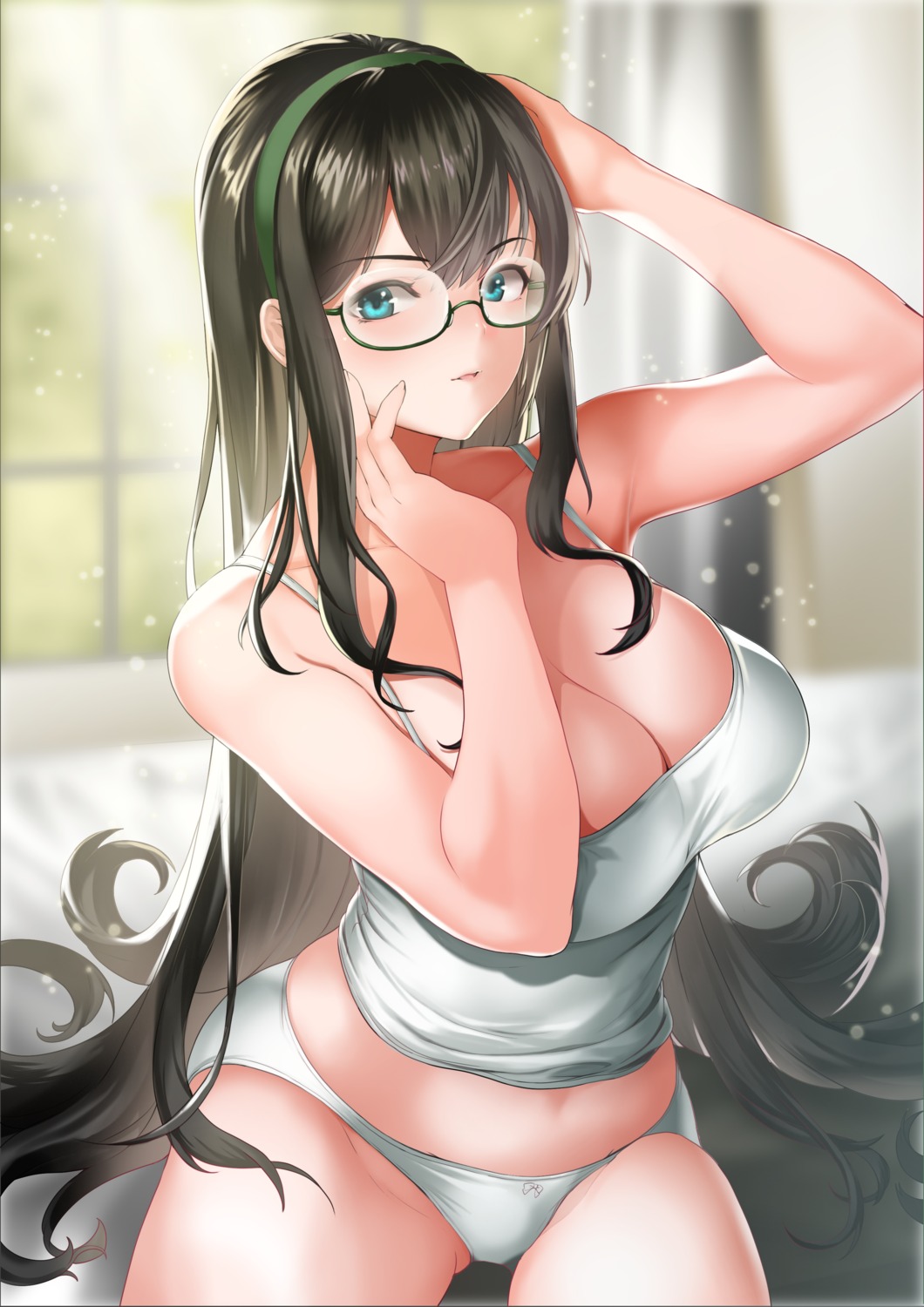 effort_star kantai_collection lingerie megane no_bra ooyodo_(kancolle) pantsu