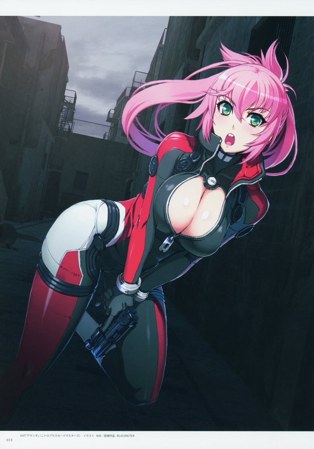 amanda_werner blassreiter bodysuit cleavage gun nitroplus niθ no_bra open_shirt possible_duplicate