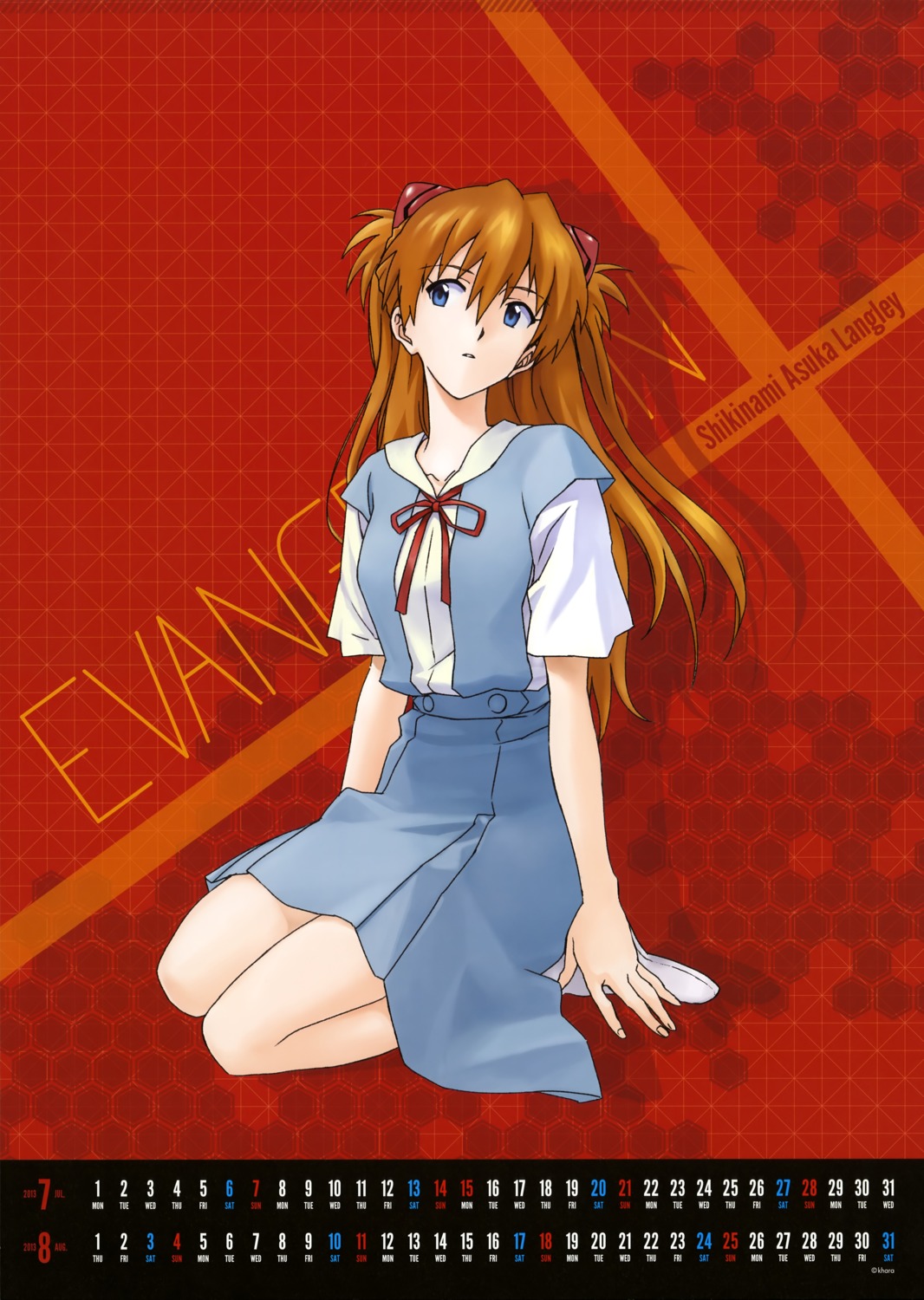 calendar neon_genesis_evangelion seifuku souryuu_asuka_langley