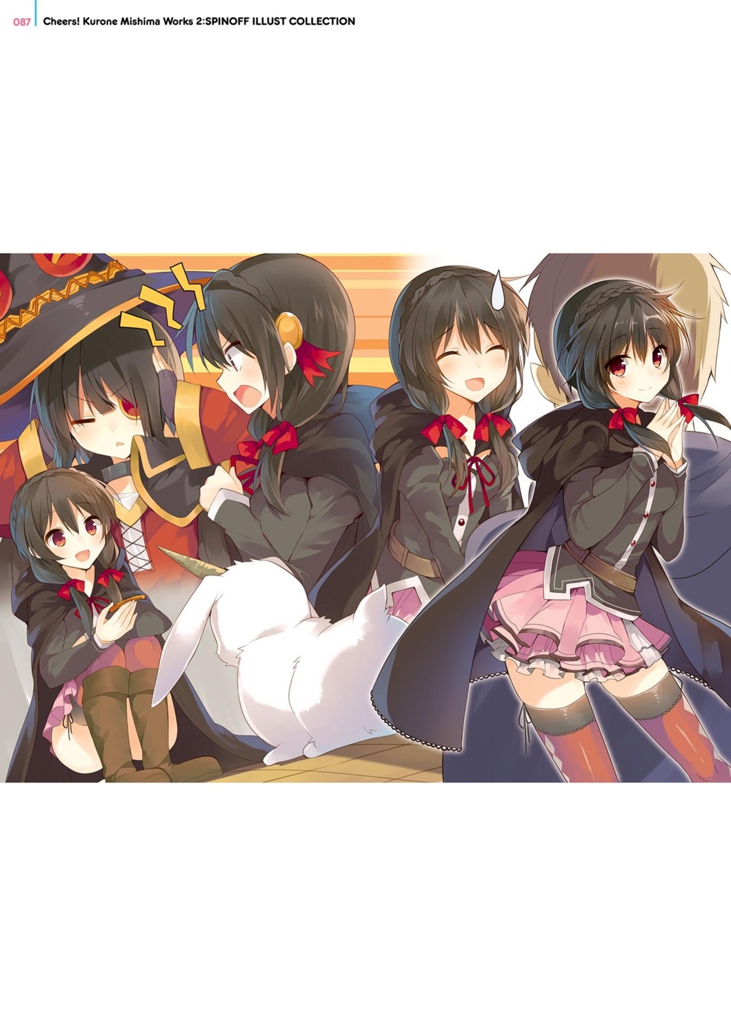 digital_version eyepatch kono_subarashii_sekai_ni_shukufuku_wo! megumin mishima_kurone thighhighs witch yunyun_(konosuba)