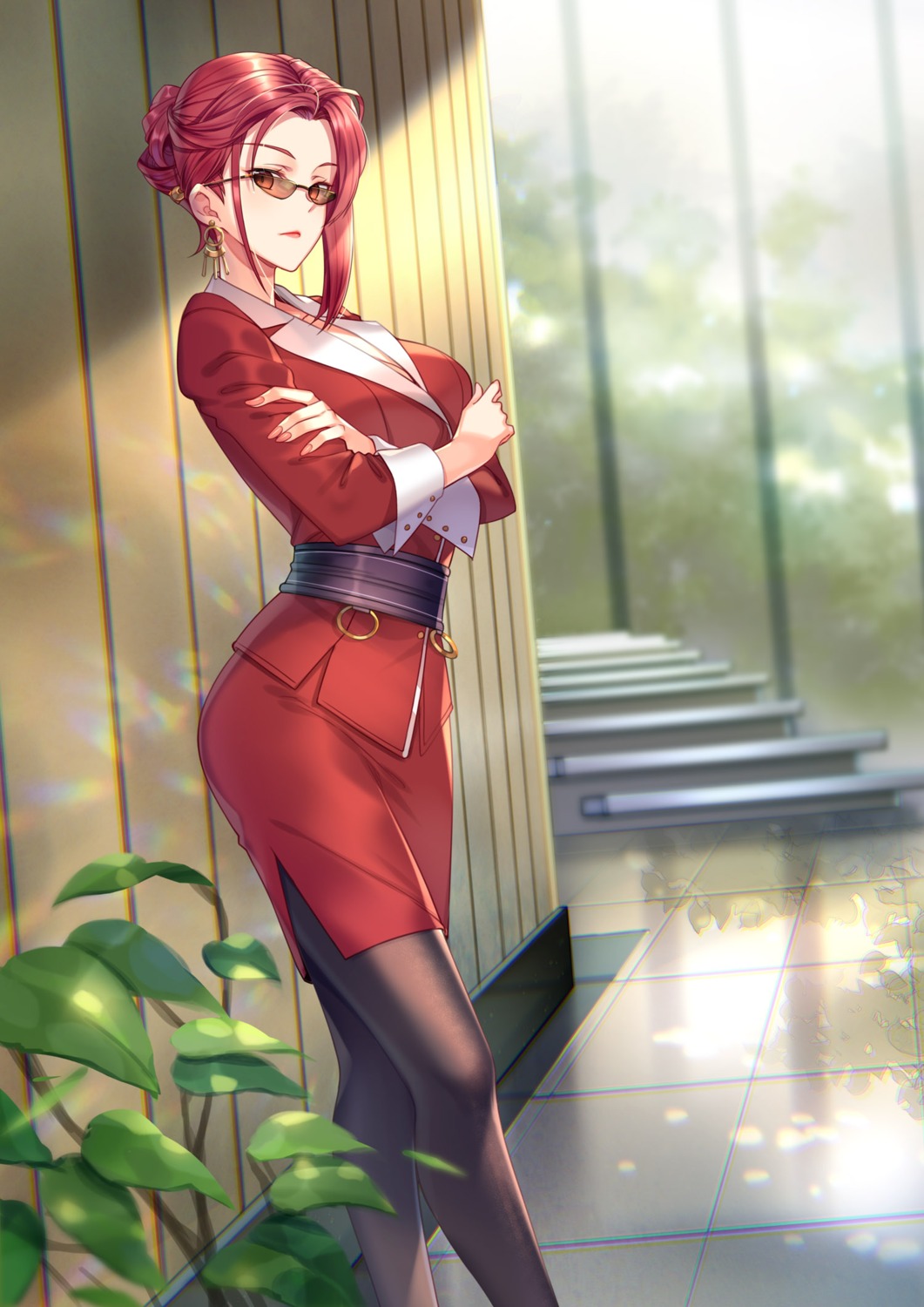 breast_hold business_suit capura_lin megane pantyhose