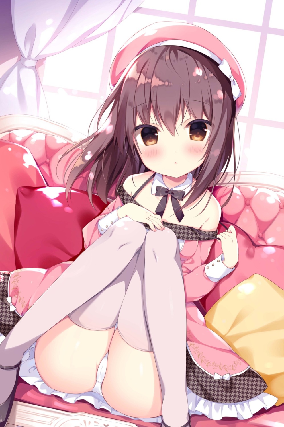 cameltoe dress hisagi_(puchimaple) loli pantsu thighhighs undressing