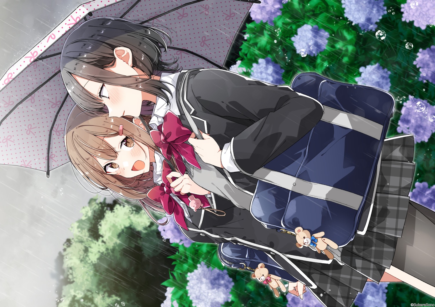 pantyhose seifuku sukerasono sweater takeshima_eku umbrella