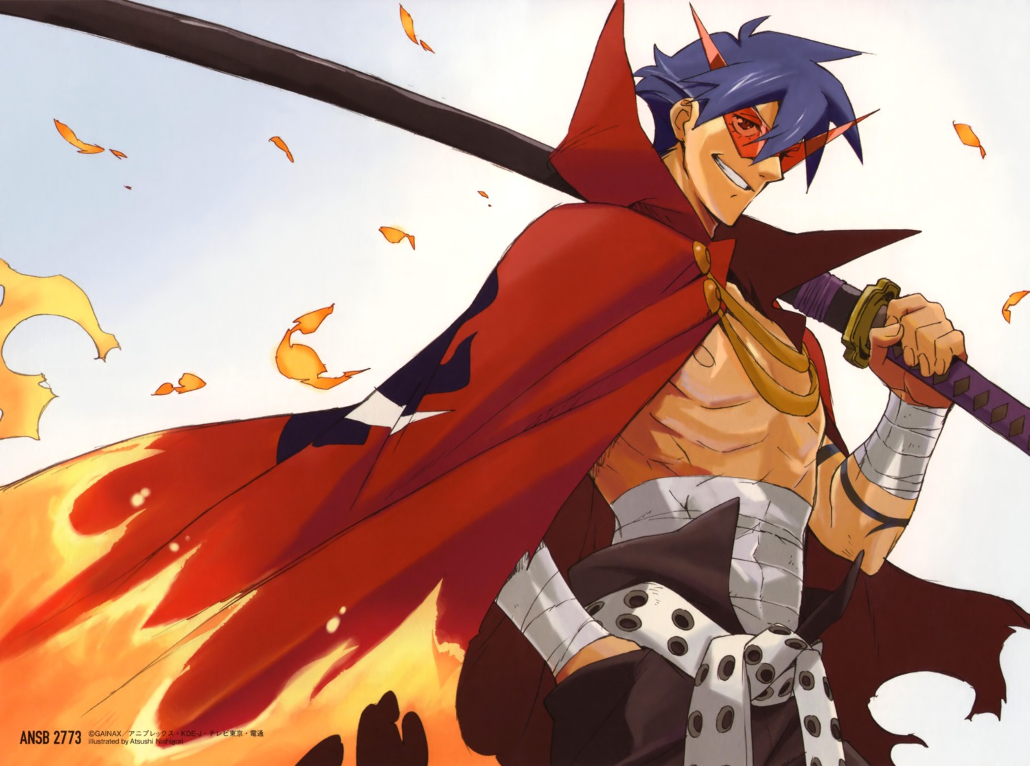 kamina male nishigori_atsushi sword tengen_toppa_gurren_lagann