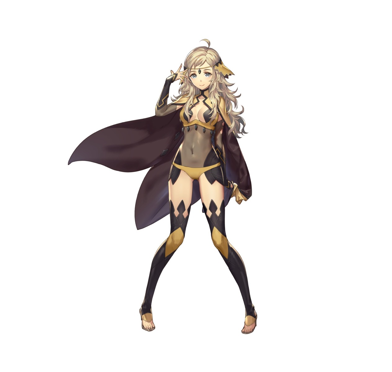 cleavage fire_emblem fire_emblem_heroes fire_emblem_if heels nintendo no_bra ophelia_(fire_emblem) pantsu see_through thighhighs umiu_geso