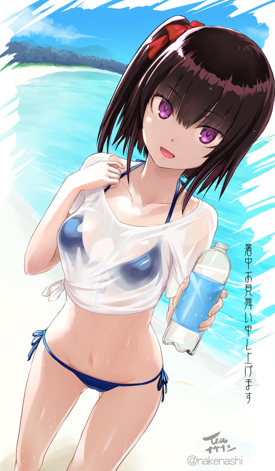 bikini see_through swimsuits tea_(nakenashi) wet wet_clothes