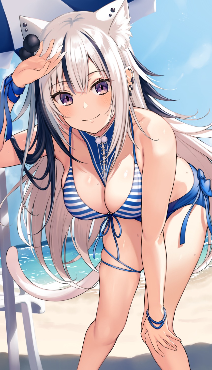 animal_ears bikini garter kurebayashi_noe nekomimi swimsuits tail