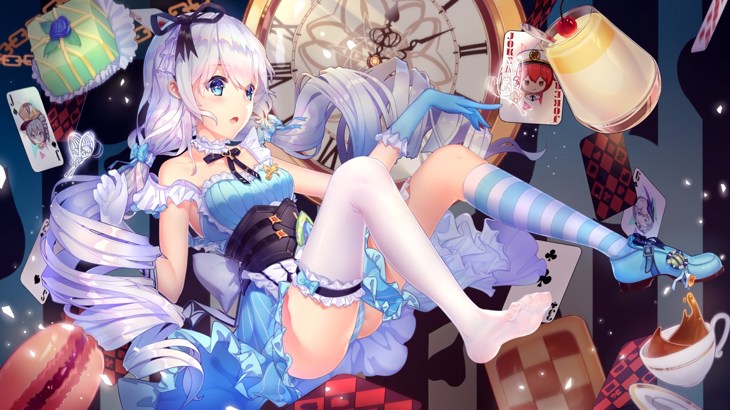 benghuai_xueyuan cameltoe dress feet garter heels honkai_impact nhan pantsu shimapan skirt_lift theresa_apocalypse thighhighs