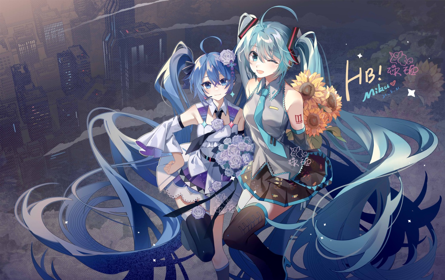 akira_(ying) hatsune_miku heels tattoo thighhighs vocaloid