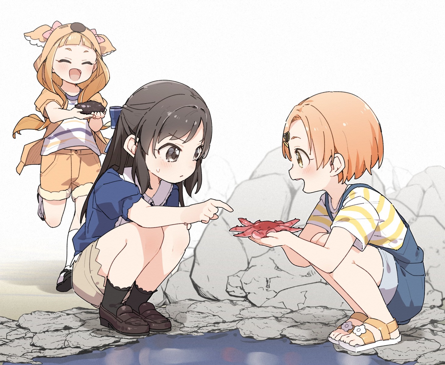 animal_ears ichihara_nina kusaka_shi overalls ryuuzaki_kaoru tachibana_arisu the_idolm@ster the_idolm@ster_cinderella_girls the_idolm@ster_cinderella_girls_u149