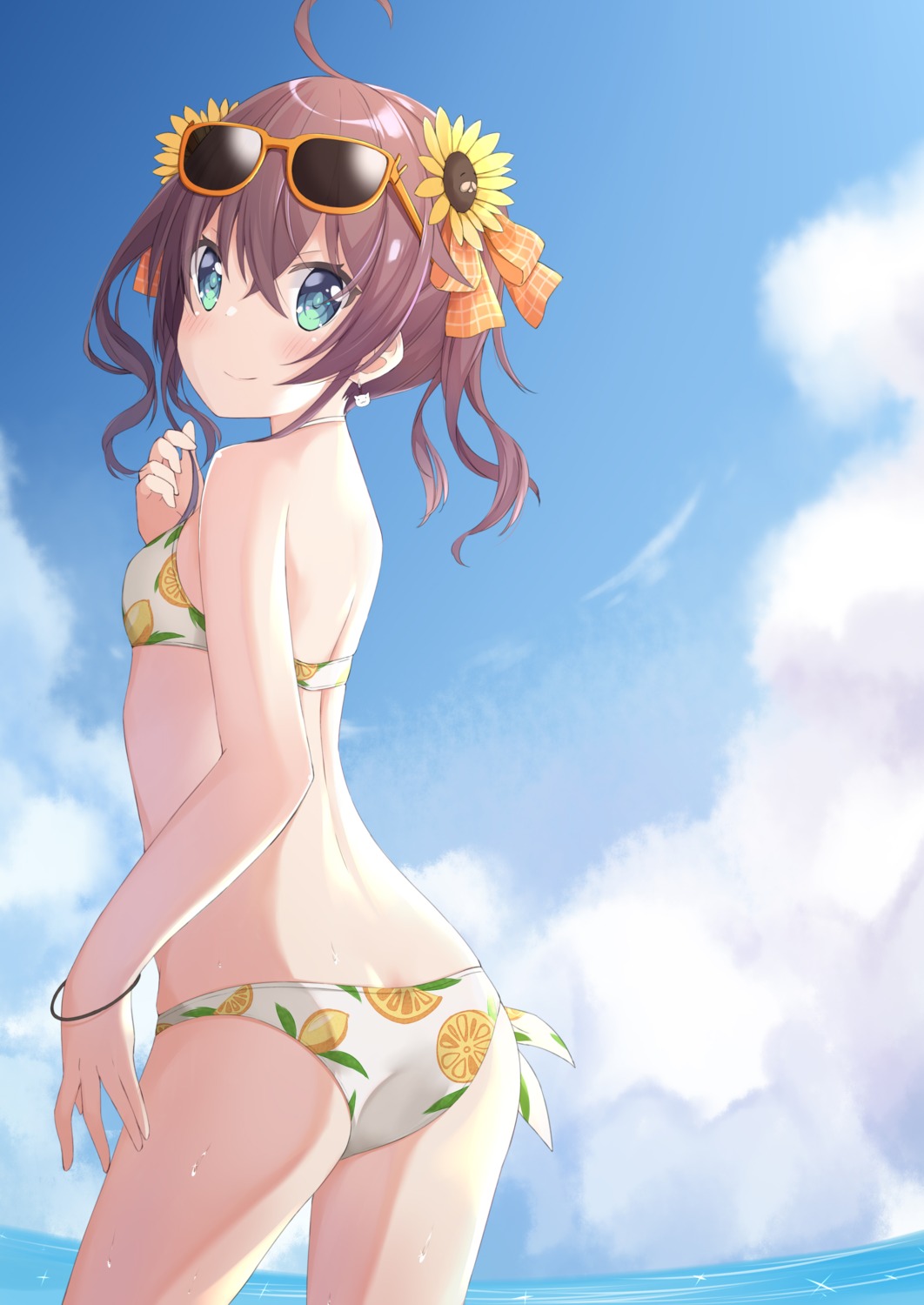 ass bikini hololive lr_(last_remote_514) megane natsuiro_matsuri swimsuits