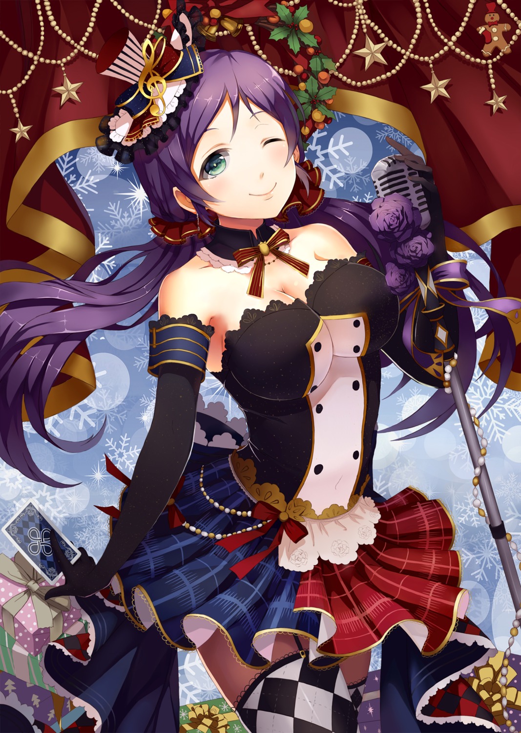 cleavage dress love_live! pantyhose ryuu32 stockings thighhighs toujou_nozomi