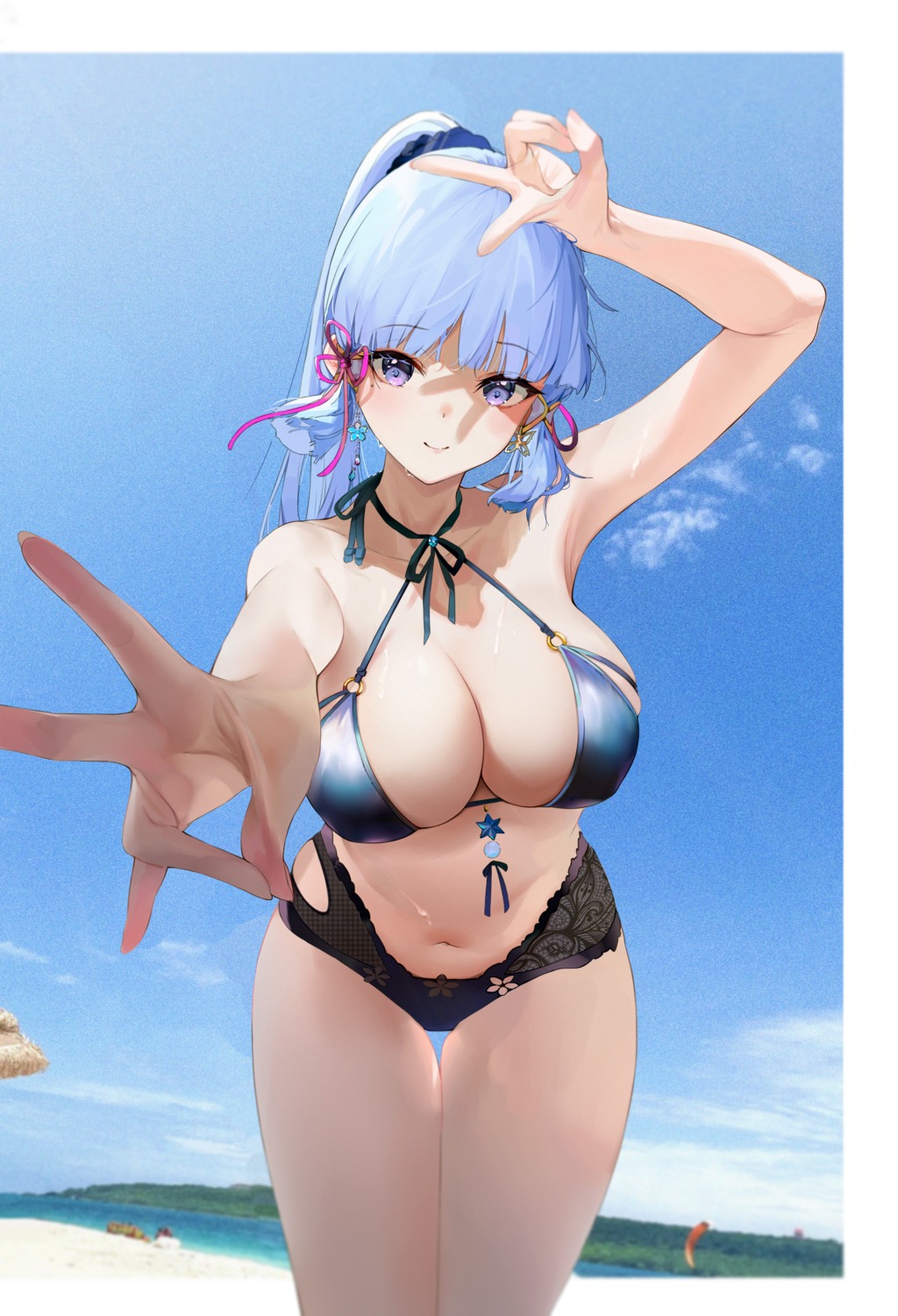 bikini eggs_zero genshin_impact kamisato_ayaka swimsuits