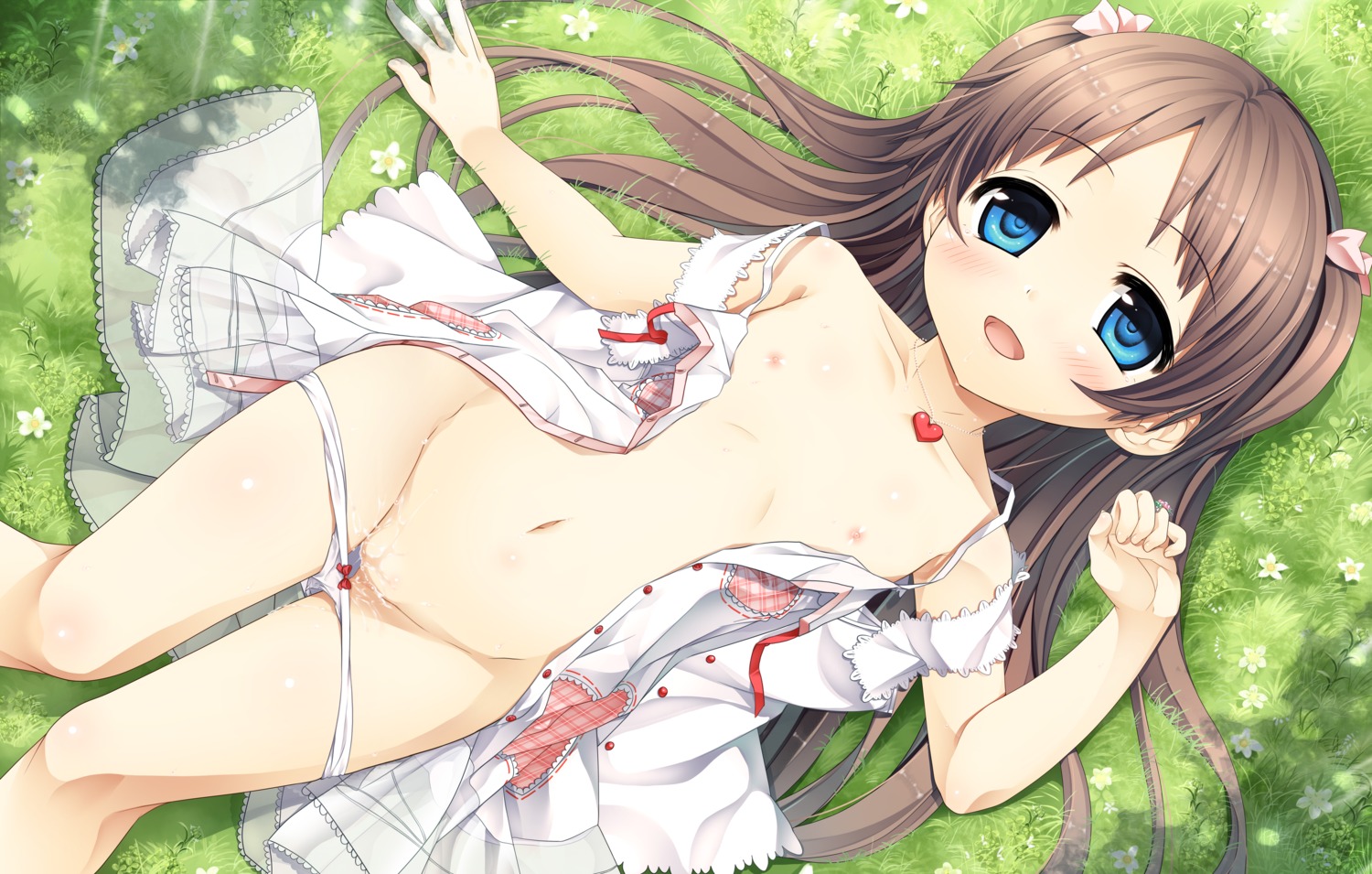 cura digital_version dress loli lose monobeno nipples no_bra open_shirt pantsu panty_pull pussy pussy_juice sawai_natsuha