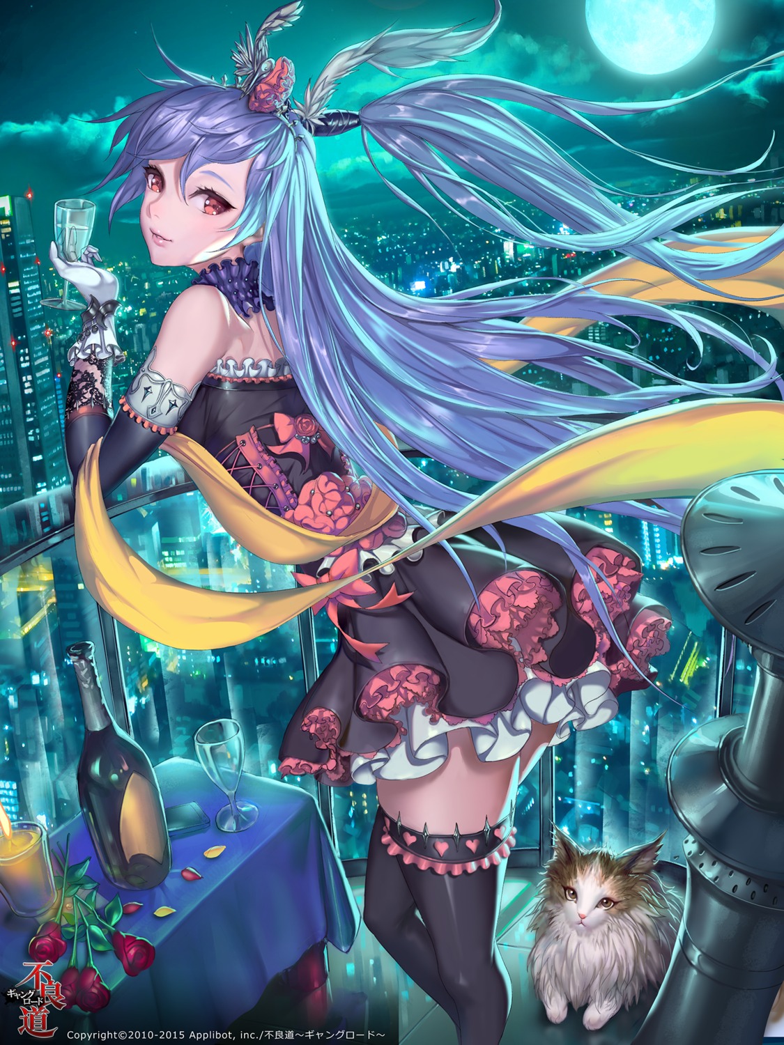 dress furyou_michi_~gang_road~ neko ozma_(ozmakku) thighhighs