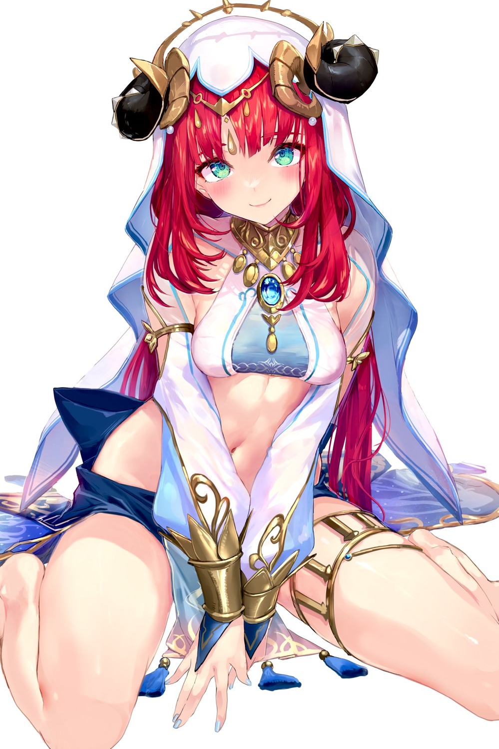 akasa_ai garter genshin_impact horns nilou see_through