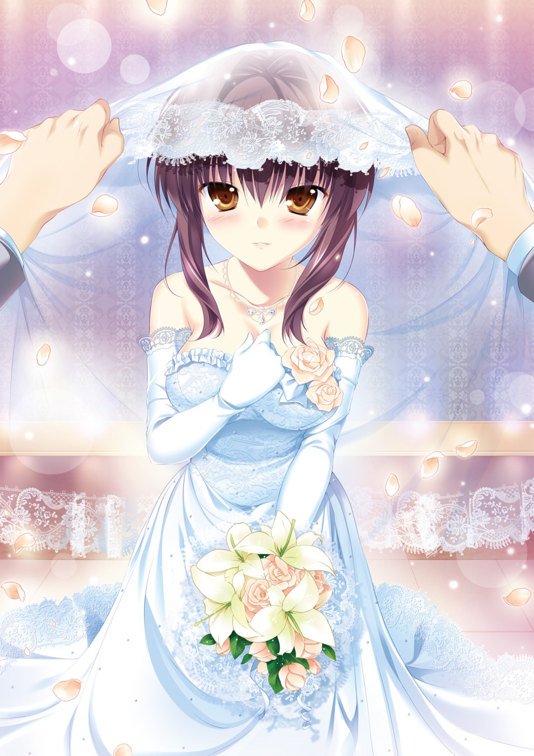 breast_hold digital_version dress mikeou root√double_-before_crime＊after_days- tachibana_kazami wedding_dress