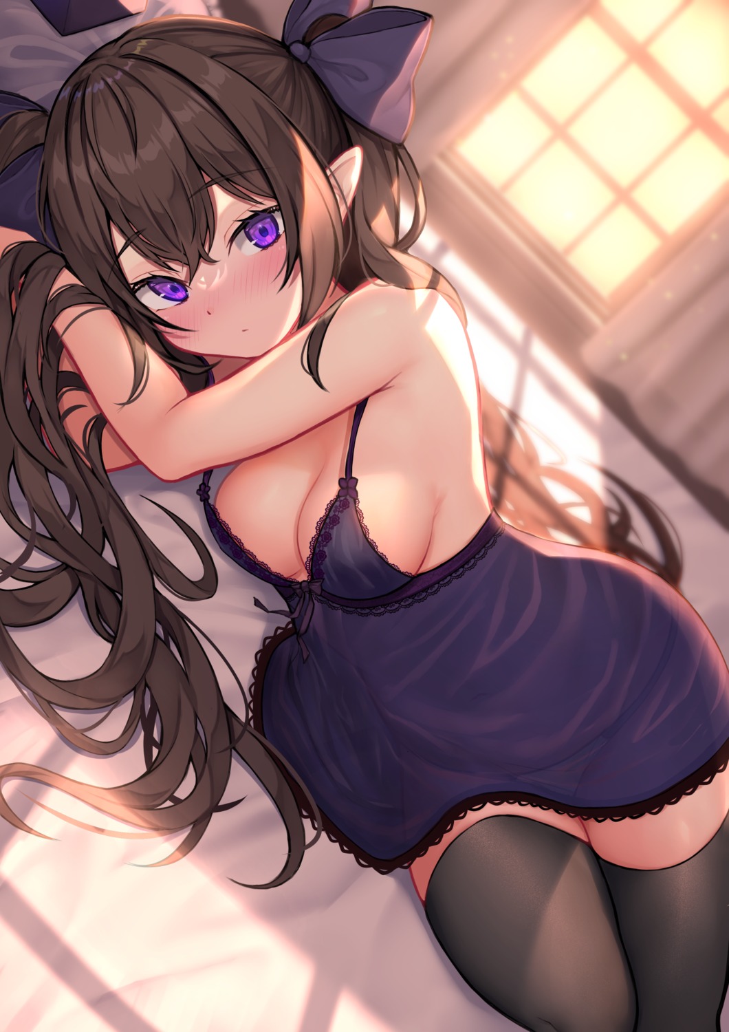 himekaidou_hatate lingerie pantsu pointy_ears see_through thighhighs touhou wowoguni