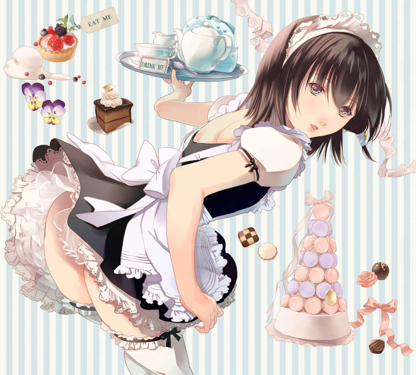 ass fuuchouin_kazuki get_backers maid papillon10 thighhighs trap