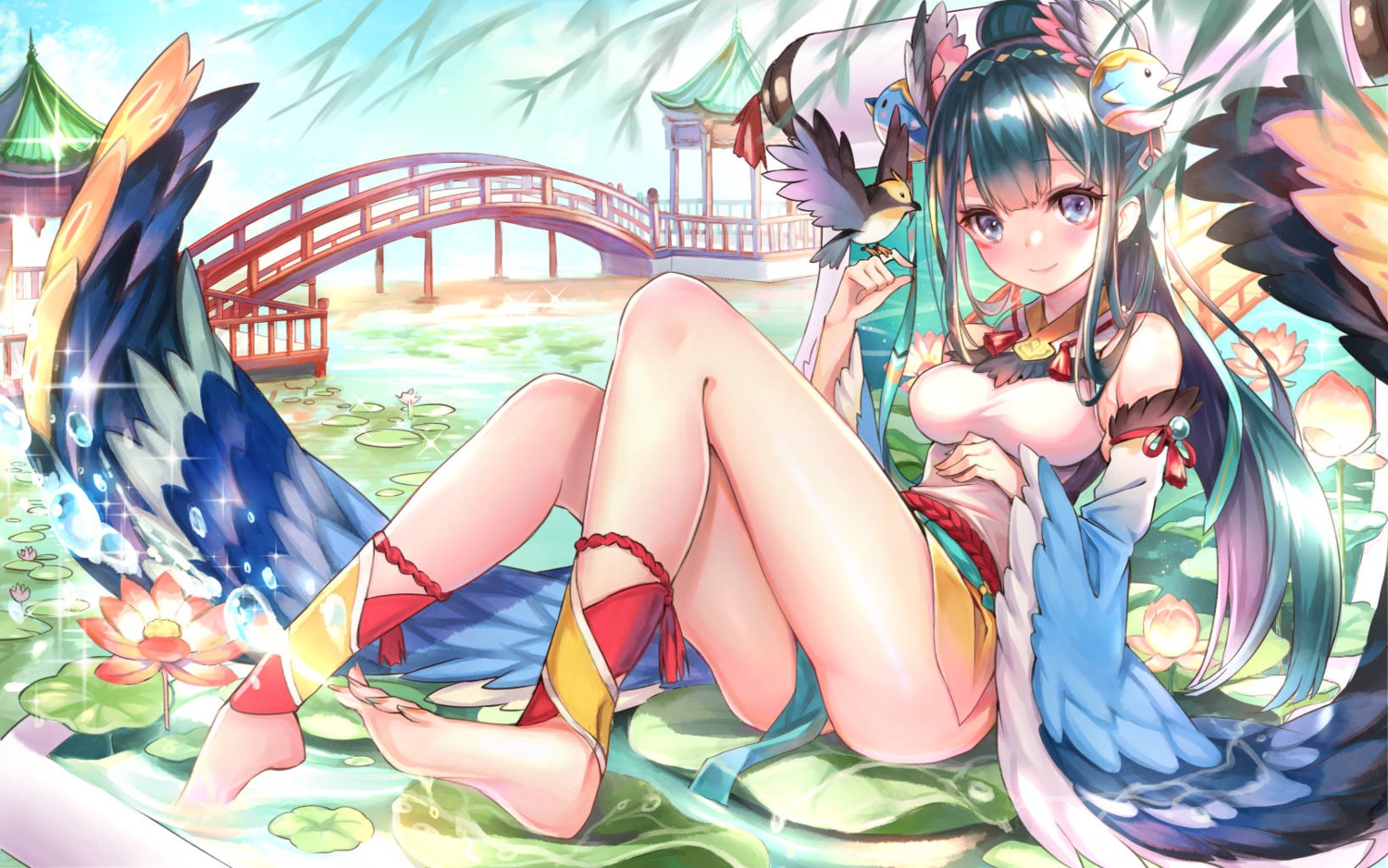 feet kacho_fugetsu_(onmyouji) onmyouji pierorabu wet