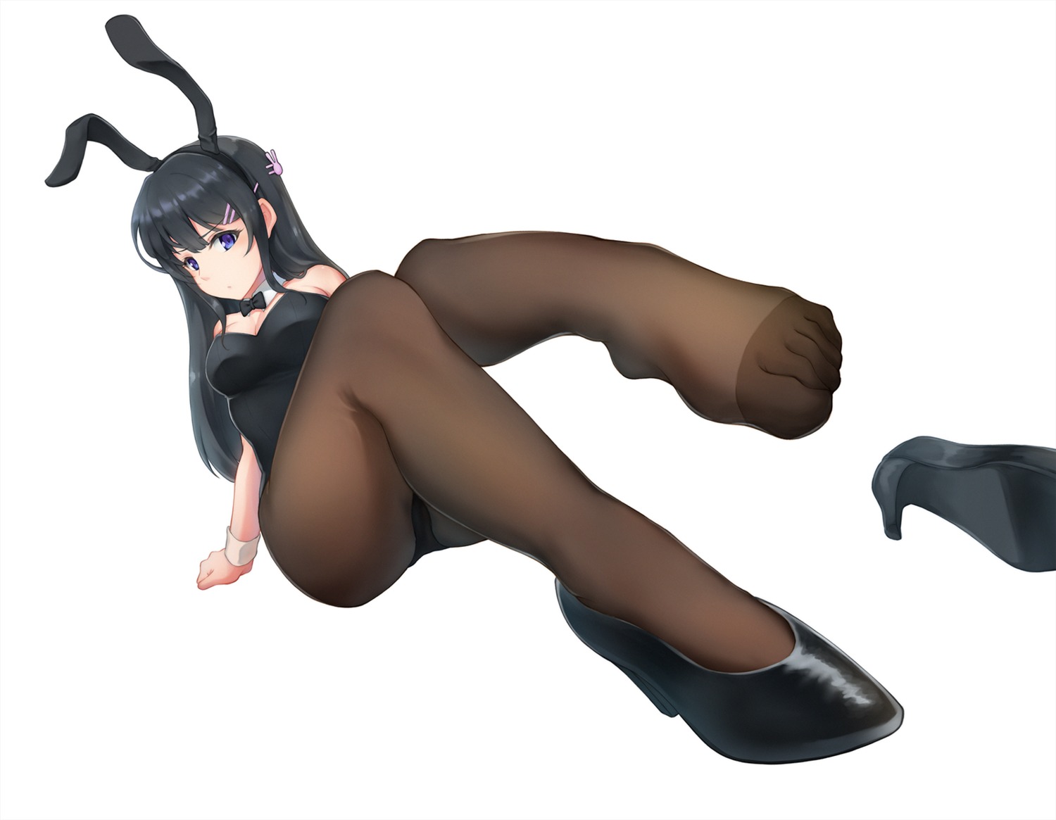 animal_ears bunny_ears bunny_girl cathamos cleavage feet heels pantyhose sakurajima_mai seishun_buta_yarou