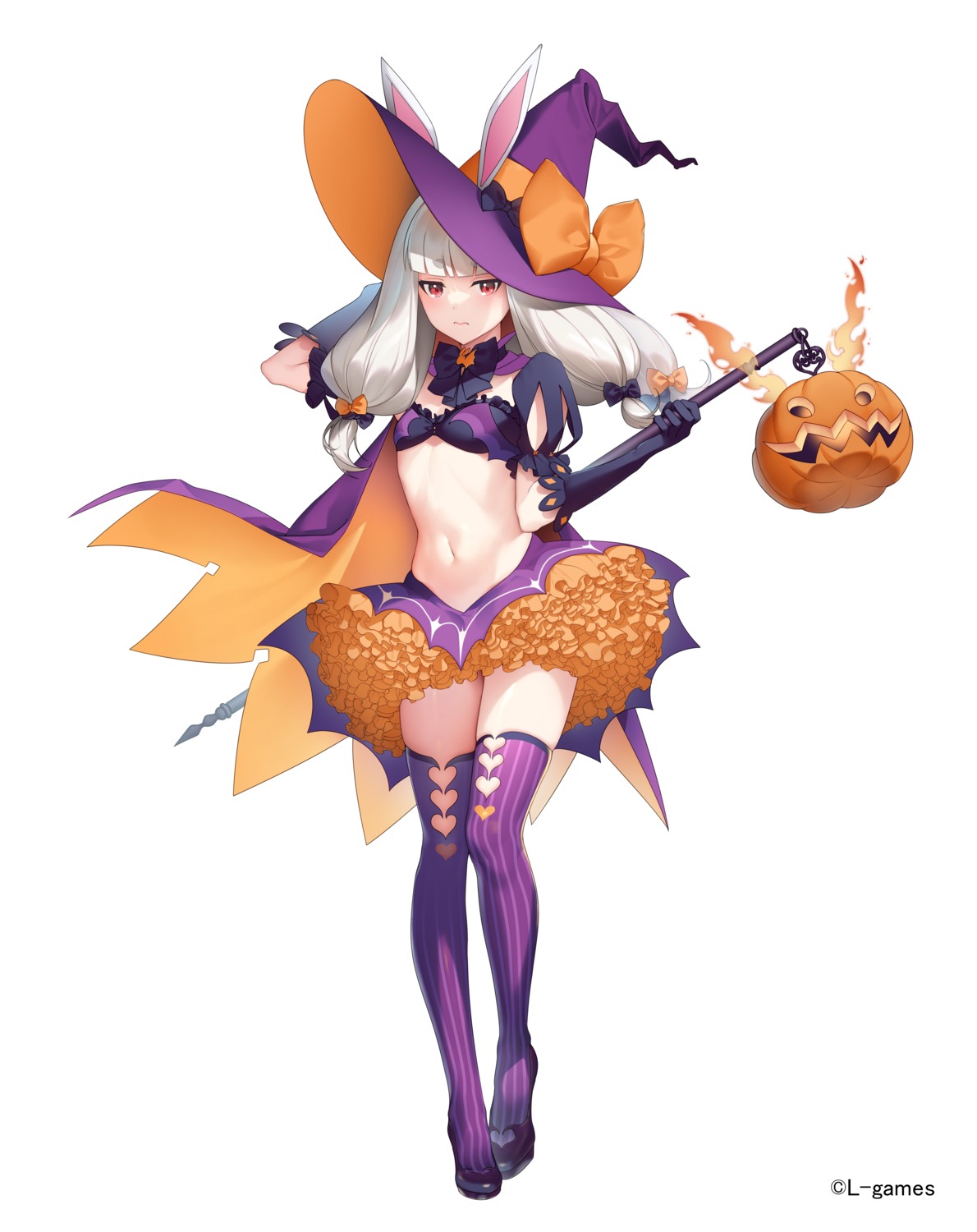 arrow_(tamawo222) bra halloween thighhighs witch