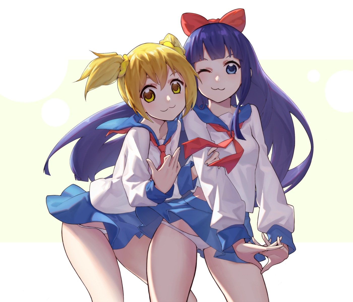 chunrijun_(springer) pantsu pipimi pop_team_epic popuko seifuku skirt_lift