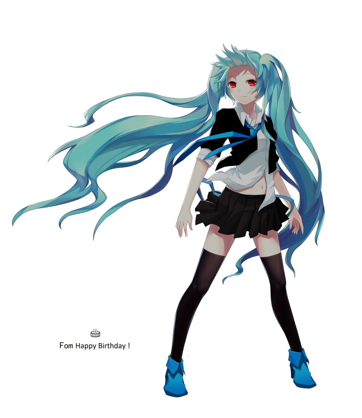 hatsune_miku lightofheaven thighhighs vocaloid