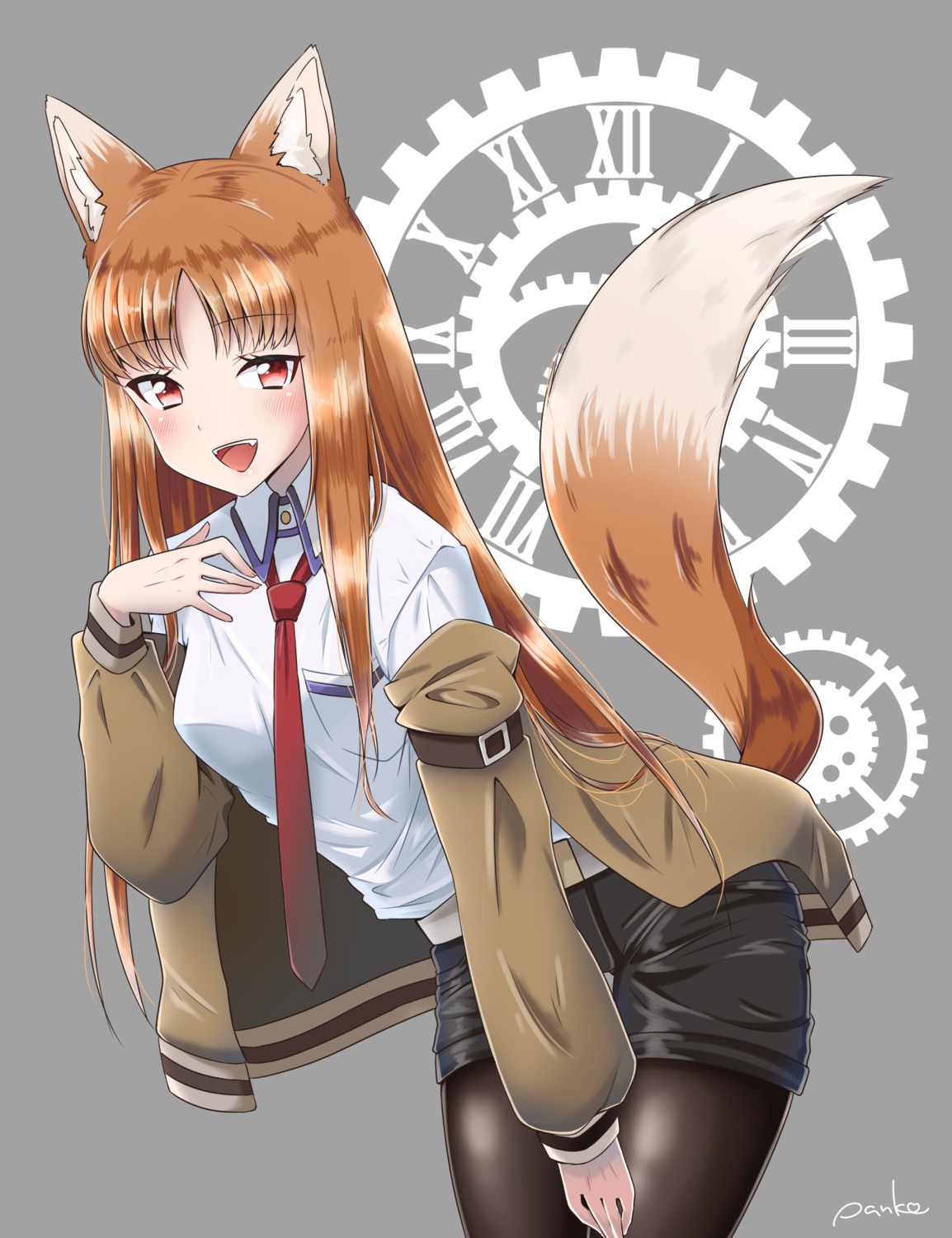 animal_ears cosplay holo makise_kurisu pantyhose spice_and_wolf steins;gate tagme tail