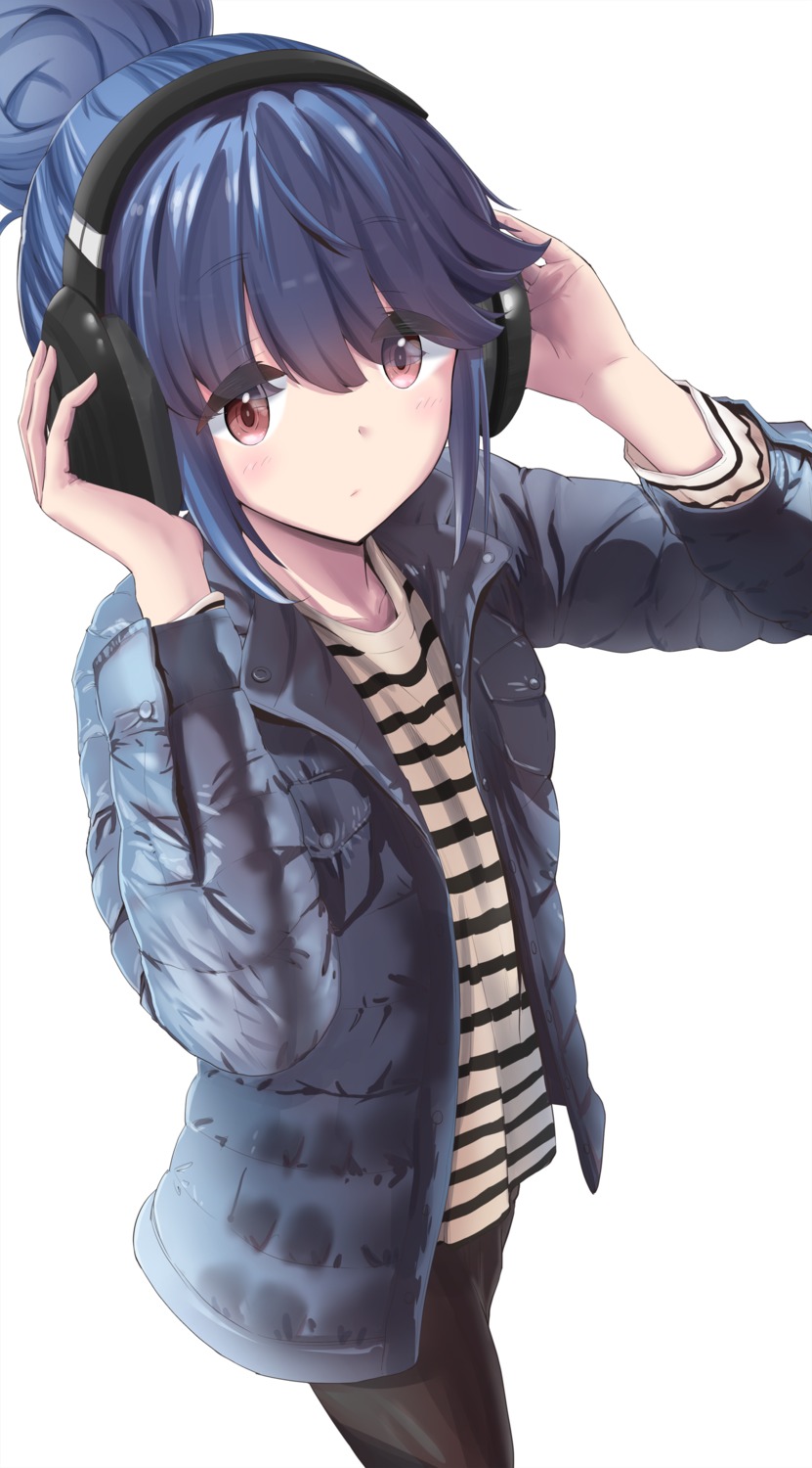 headphones n2midori shima_rin yurucamp