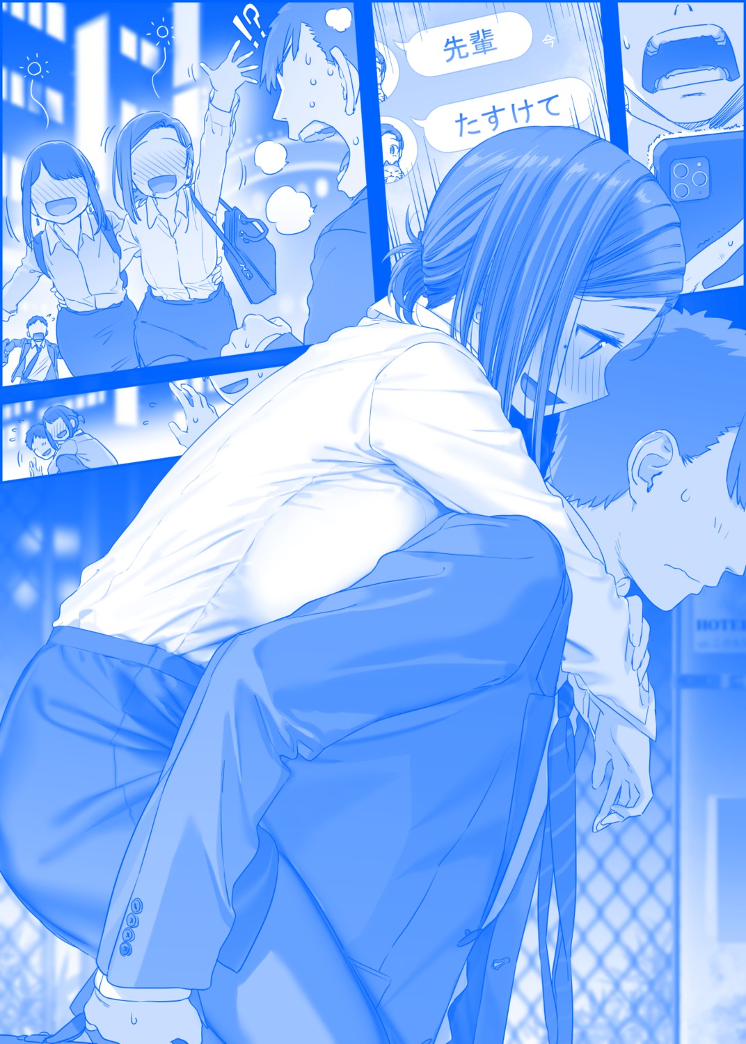 dress_shirt ganbare_douki-chan getsuyoubi_no_tawawa himura_kiseki kouhai-chan_(getsuyoubi_no_tawawa) monochrome