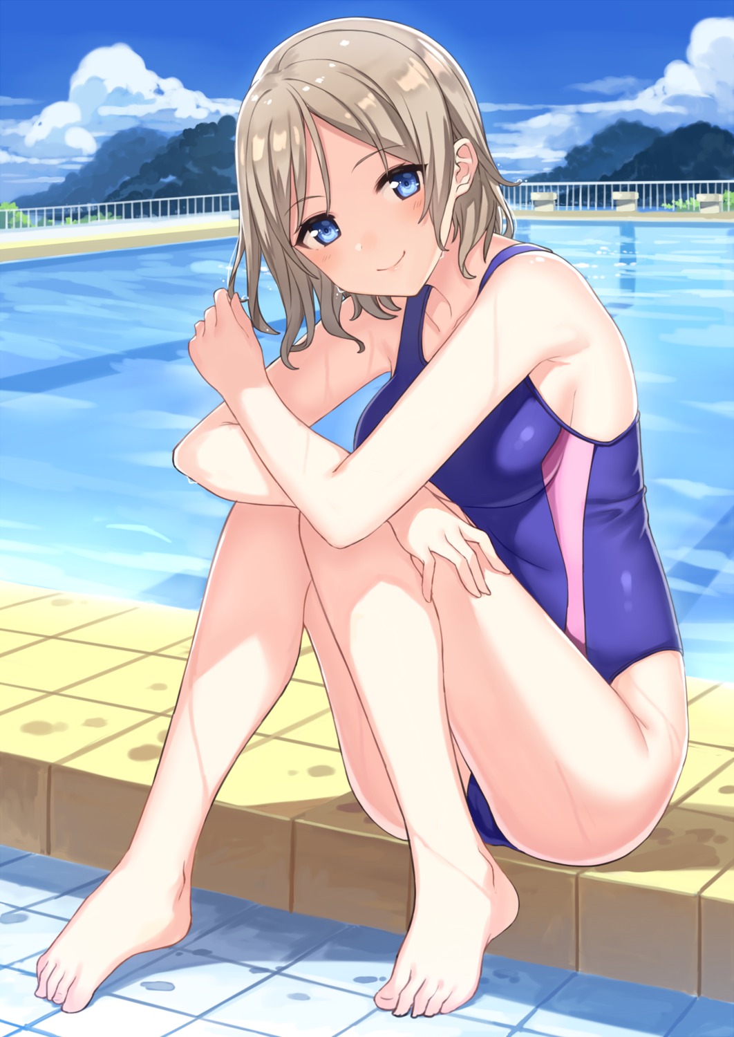 cameltoe feet hajime_kaname love_live!_sunshine!! swimsuits watanabe_you wet