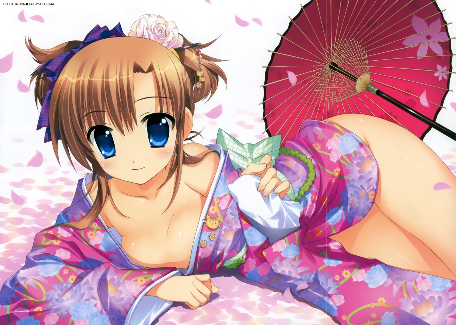 cleavage crease fujima_takuya kimono no_bra nopan