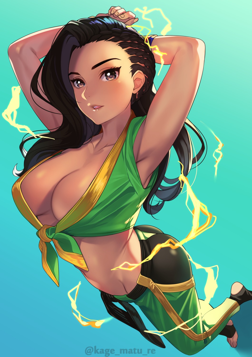 kagematsuri laura_matsuda no_bra open_shirt street_fighter_v