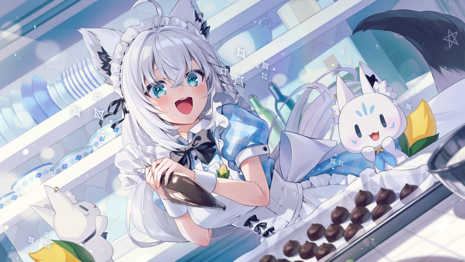 animal_ears hololive hololive_gamers kitsune maid shirakami_fubuki tagme tail valentine wallpaper