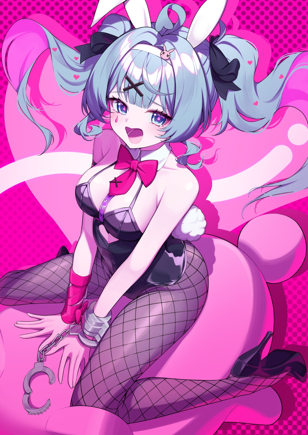 animal_ears bunny_ears bunny_girl fishnets hatsune_miku heels no_bra pantyhose rabbit_hole_(vocaloid) sora_(men0105) tail tattoo vocaloid