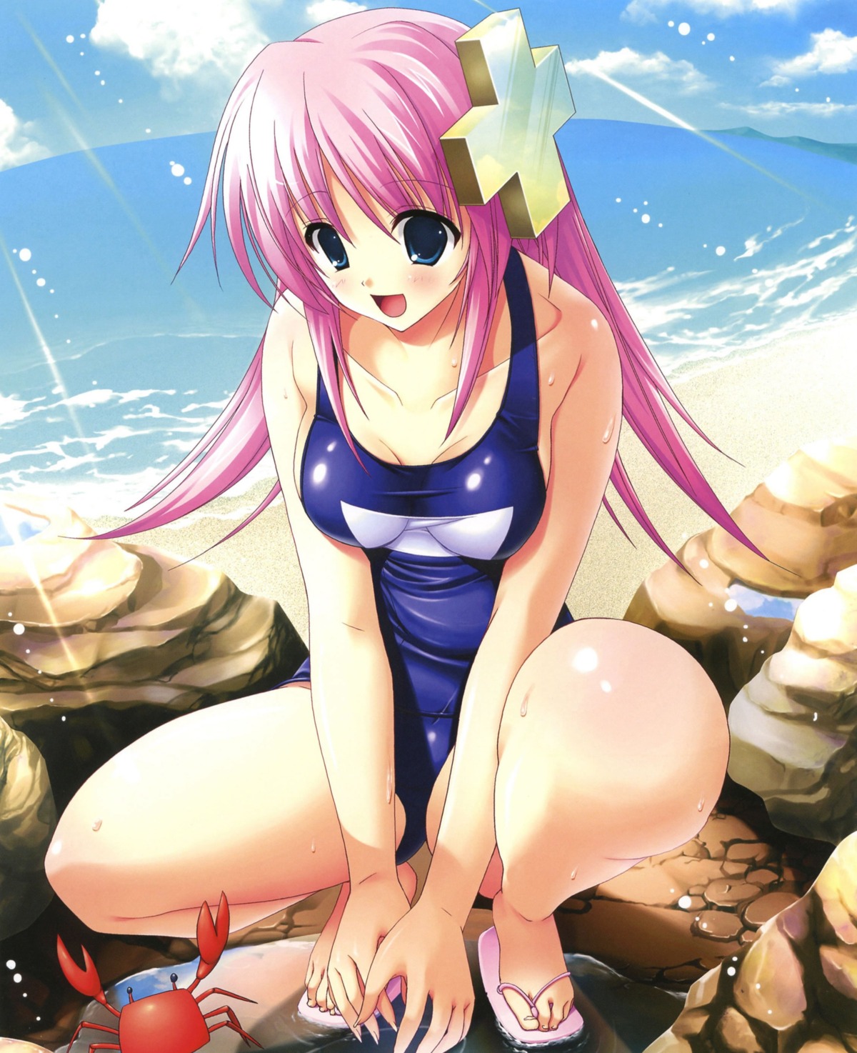 jpeg_artifacts misakura_nankotsu school_swimsuit swimsuits