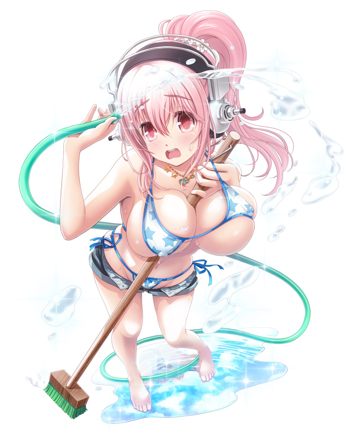 bikini headphones mag_kan sonico super_sonico swimsuits v-mag wet