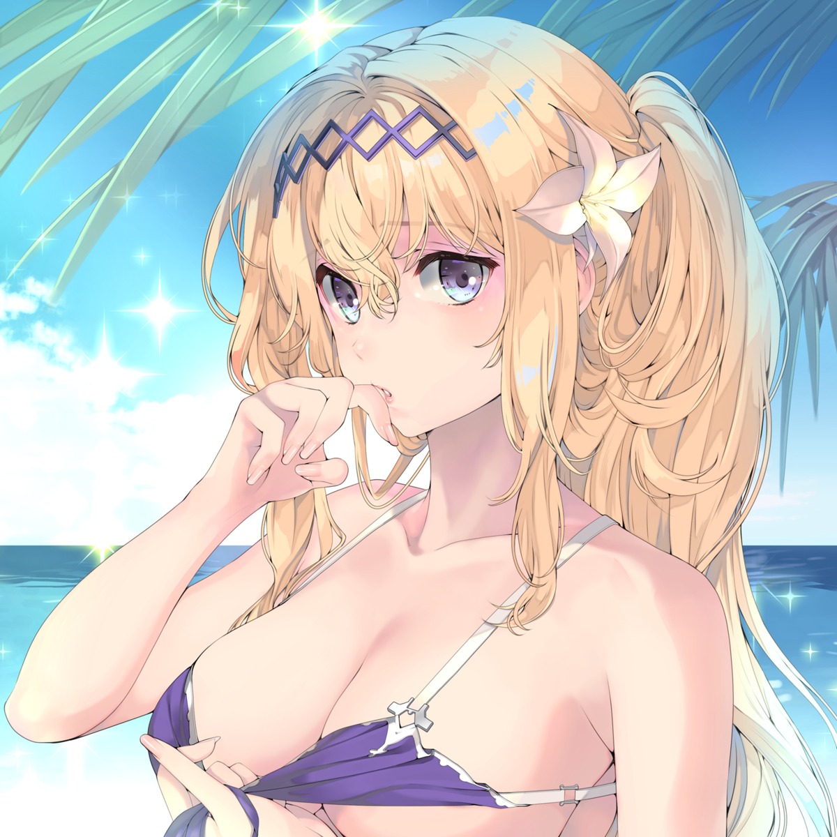 bikini_top cleavage granblue_fantasy jeanne_d'arc jeanne_d'arc_(granblue_fantasy) naruse_hirofumi swimsuits underboob