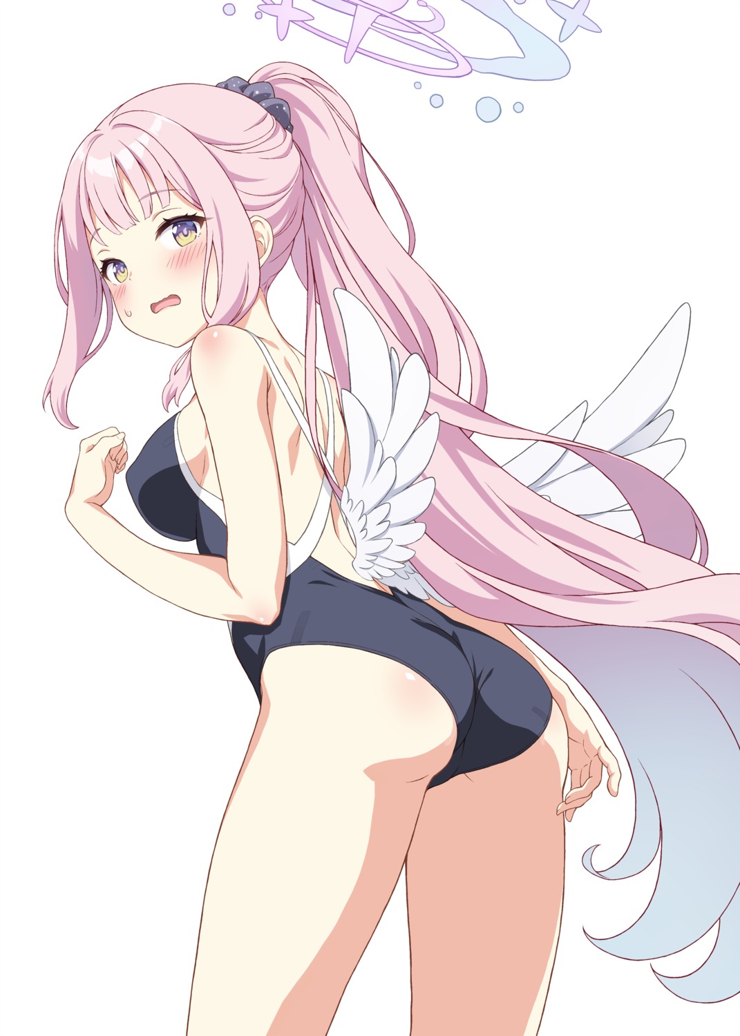 angel ass blue_archive erect_nipples misono_mika swimsuits wings yamasan