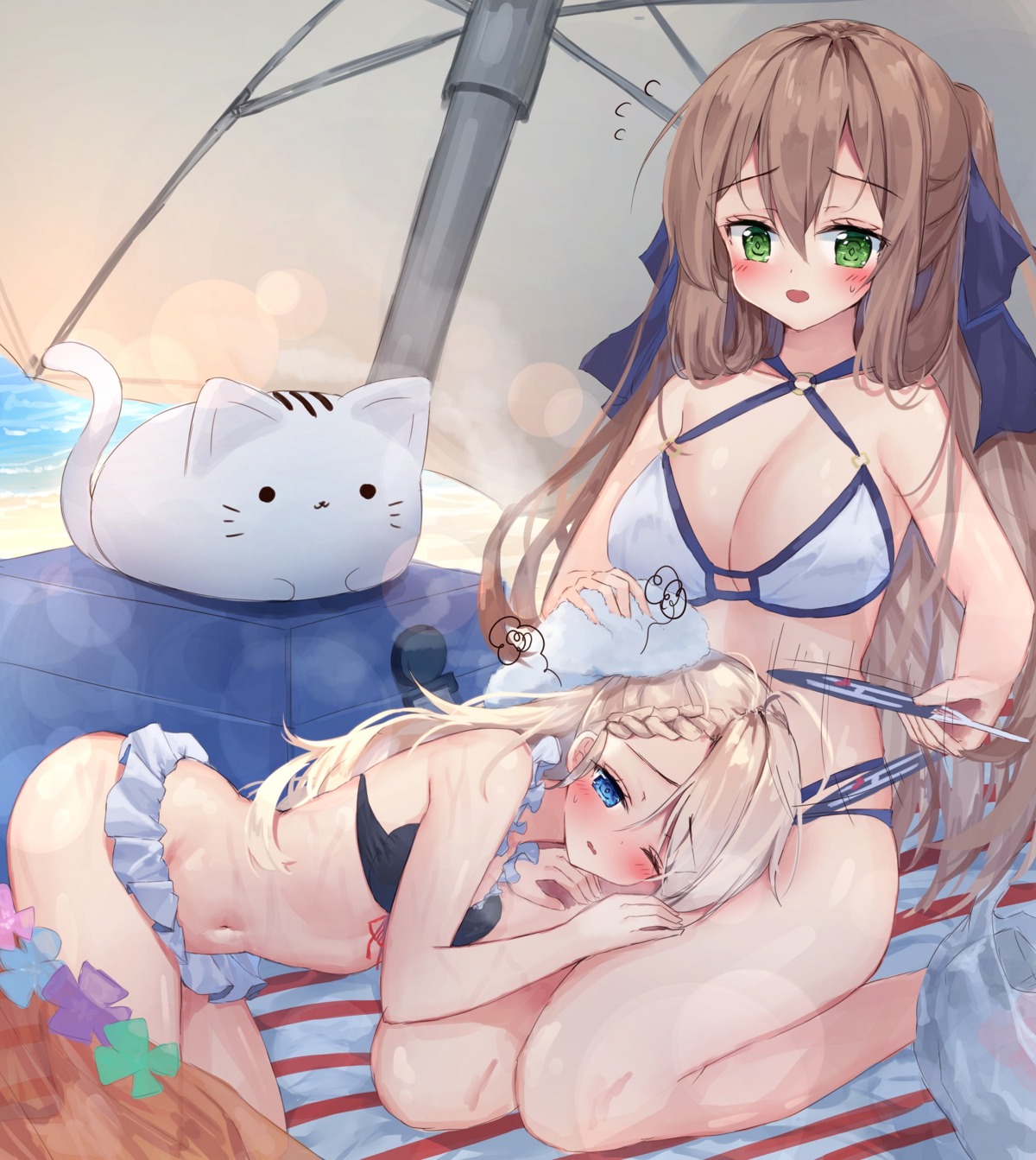 bikini cleavage g36_(girls_frontline) girls_frontline neko springfield_(girls_frontline) swimsuits tandohark