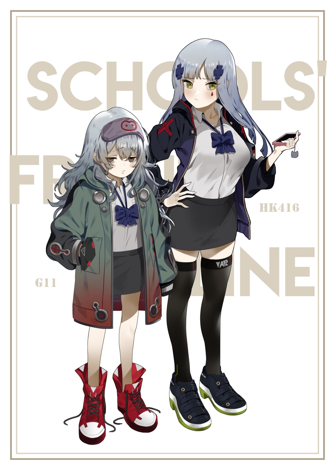 bsue g11_(girls_frontline) girls_frontline hk416_(girls_frontline) seifuku thighhighs