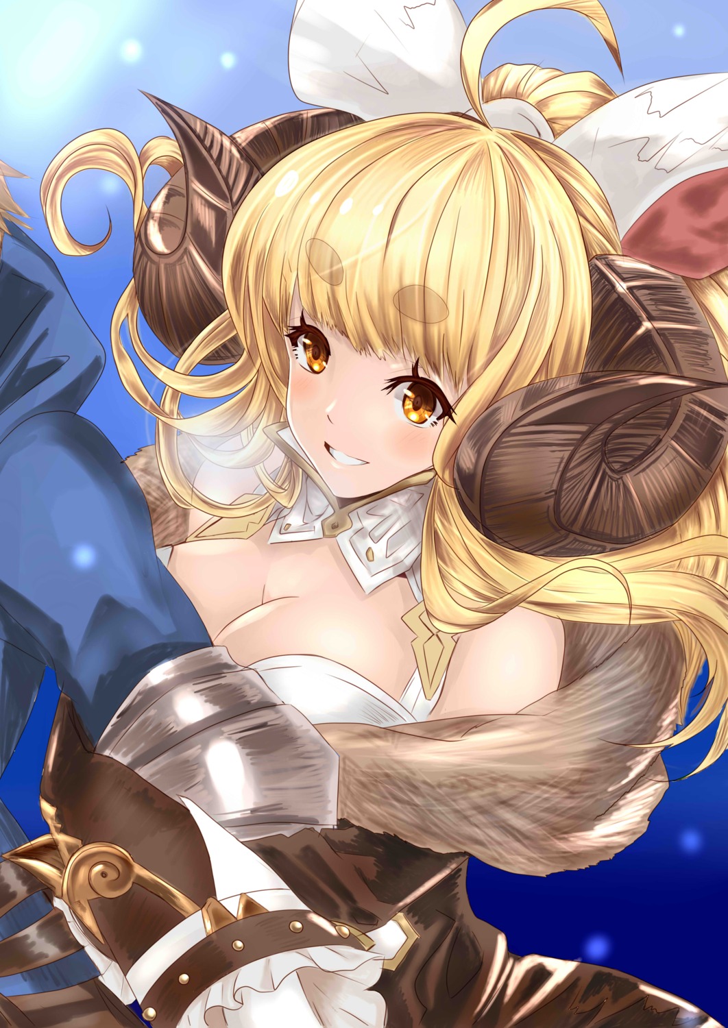 anira_(granblue_fantasy) asuki_(artist) cleavage granblue_fantasy horns