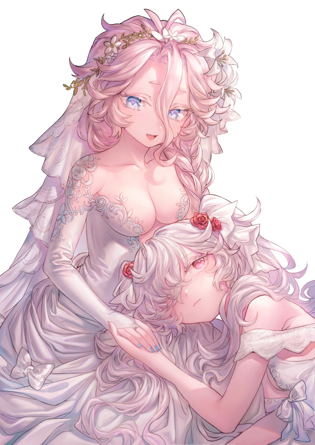 dress leon_v no_bra wedding_dress yuri