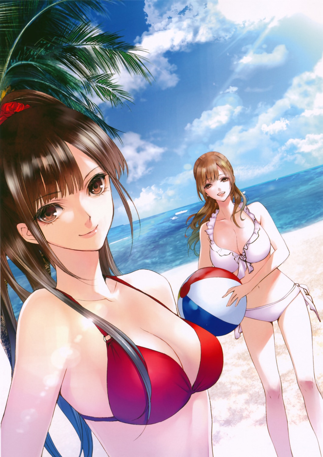 bikini cleavage kiyohara_hiro murase_chika nippon_ichi_software swimsuits tanahashi_aya tokushu_houdoubu