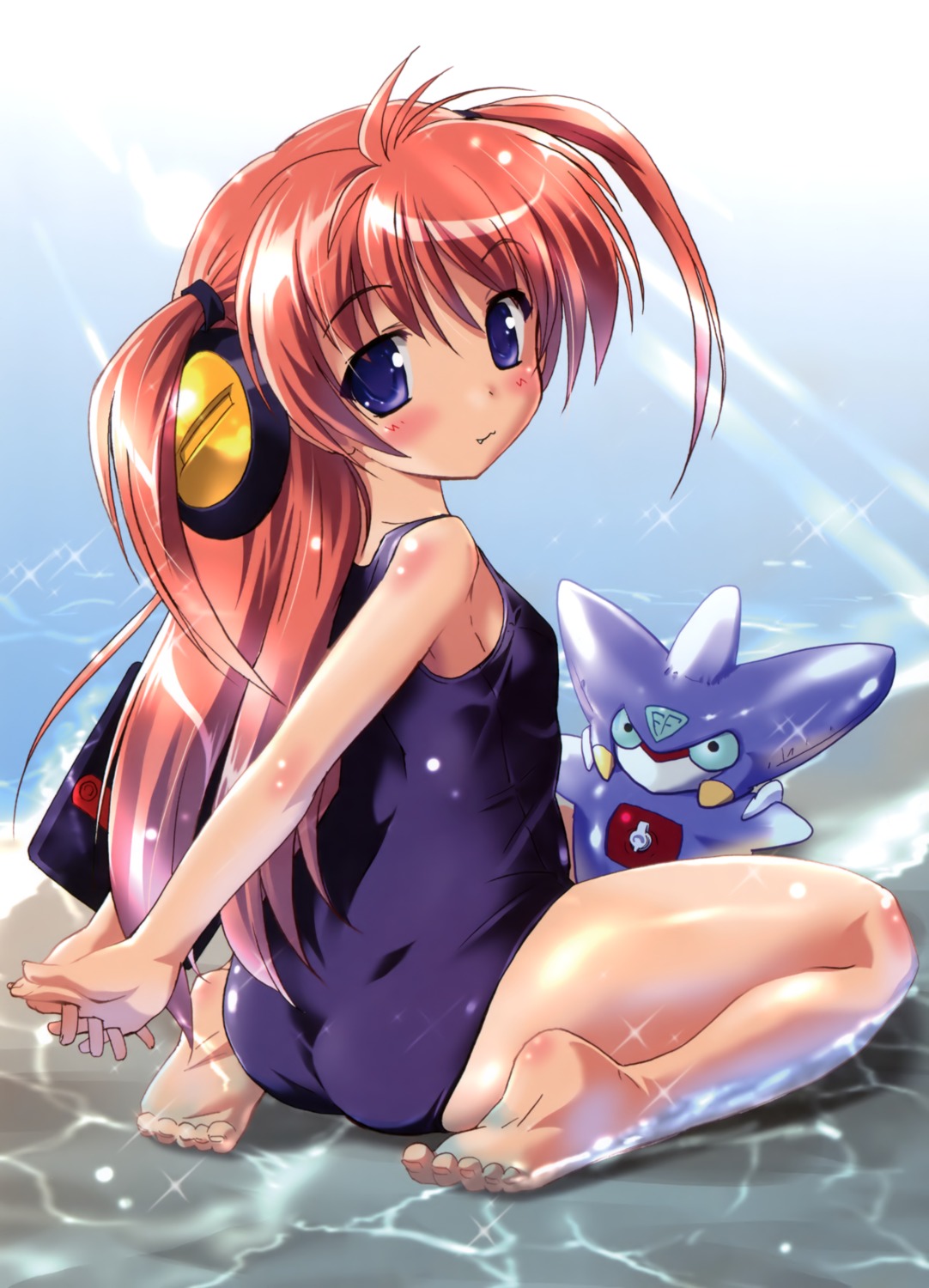 akatsuki_no_amaneka_to_aoi_kyojin amaneka_machbuster deep-blue_series komatsu_e-ji school_swimsuit swimsuits