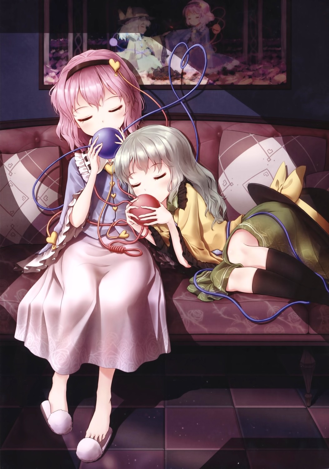 komeiji_koishi komeiji_satori minust touhou yuri