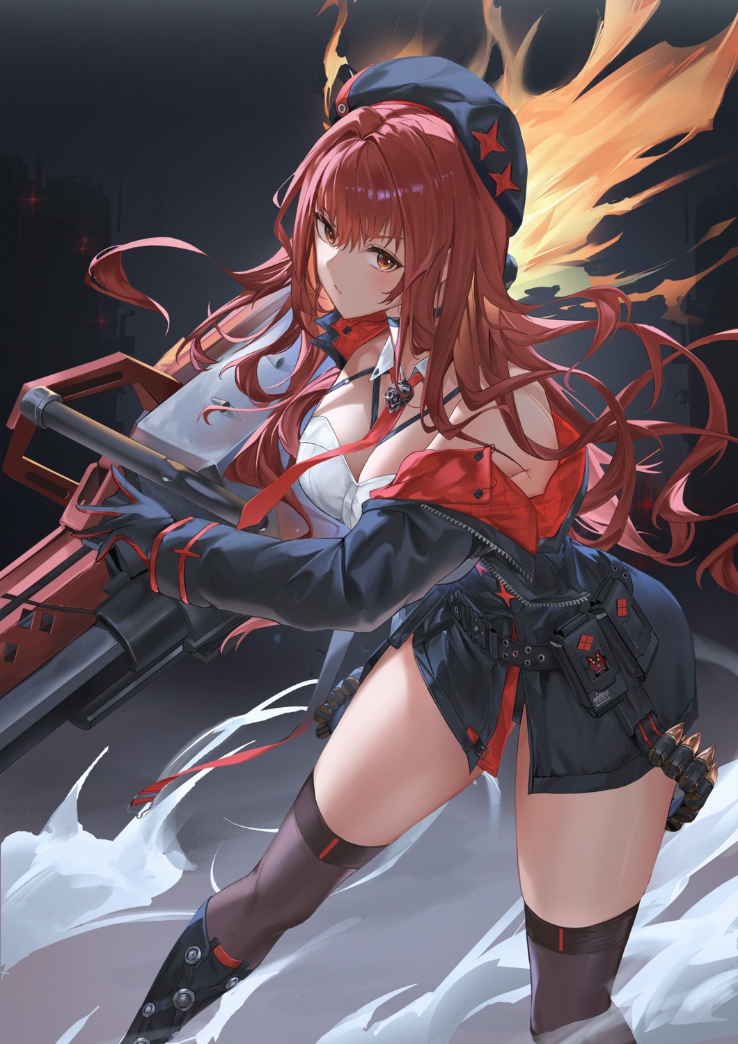 eru_(eru_illust) goddess_of_victory:_nikke gun rapi_(nikke) thighhighs